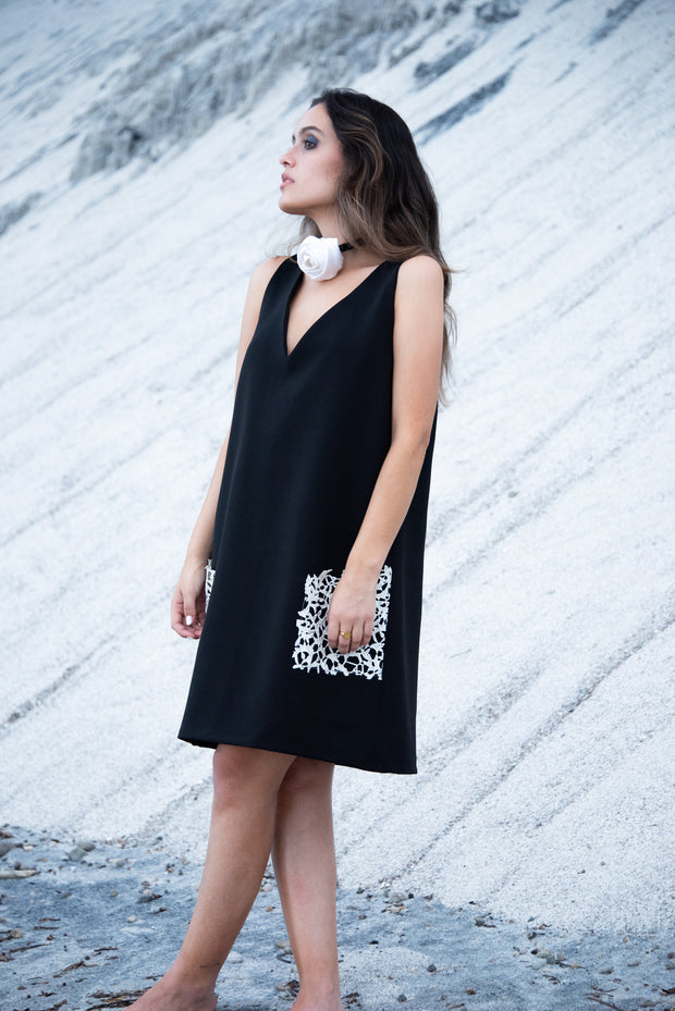 Belle Black Midi Dress