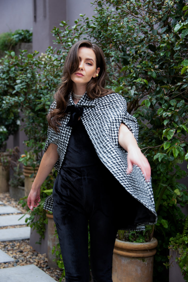 Angelica Cape with Velvet Bow Tie (Sold Out)