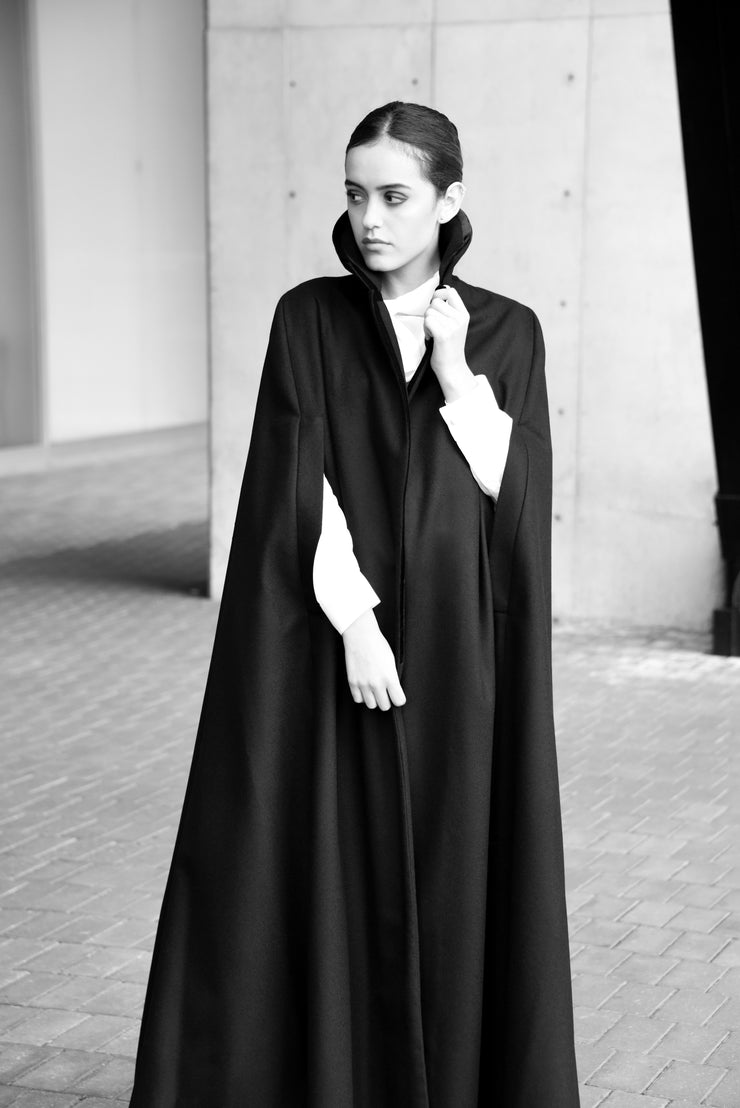 Laurent Black Alpaca Cape (Special Order)