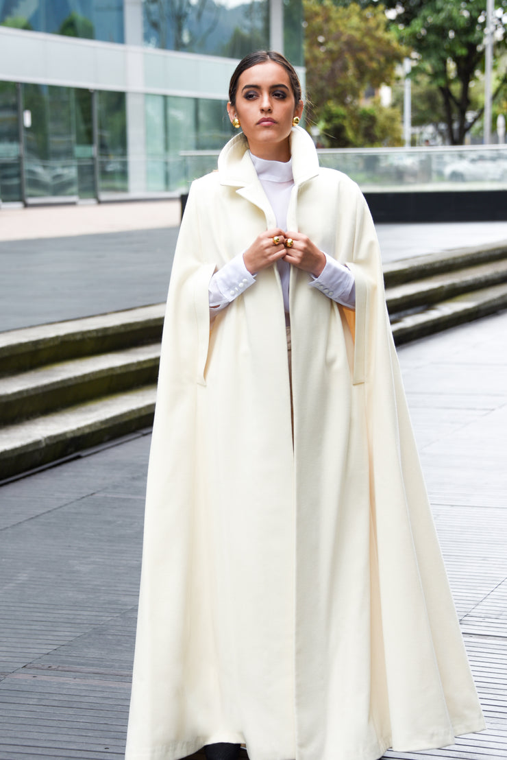 Laurent Cream Alpaca Cape (Special Order)