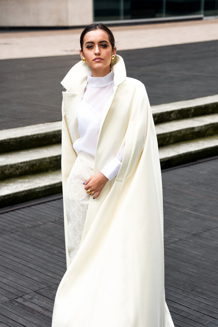 Laurent Cream Alpaca Cape (Special Order)