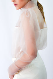 Mathilda Nude Organza Blouse