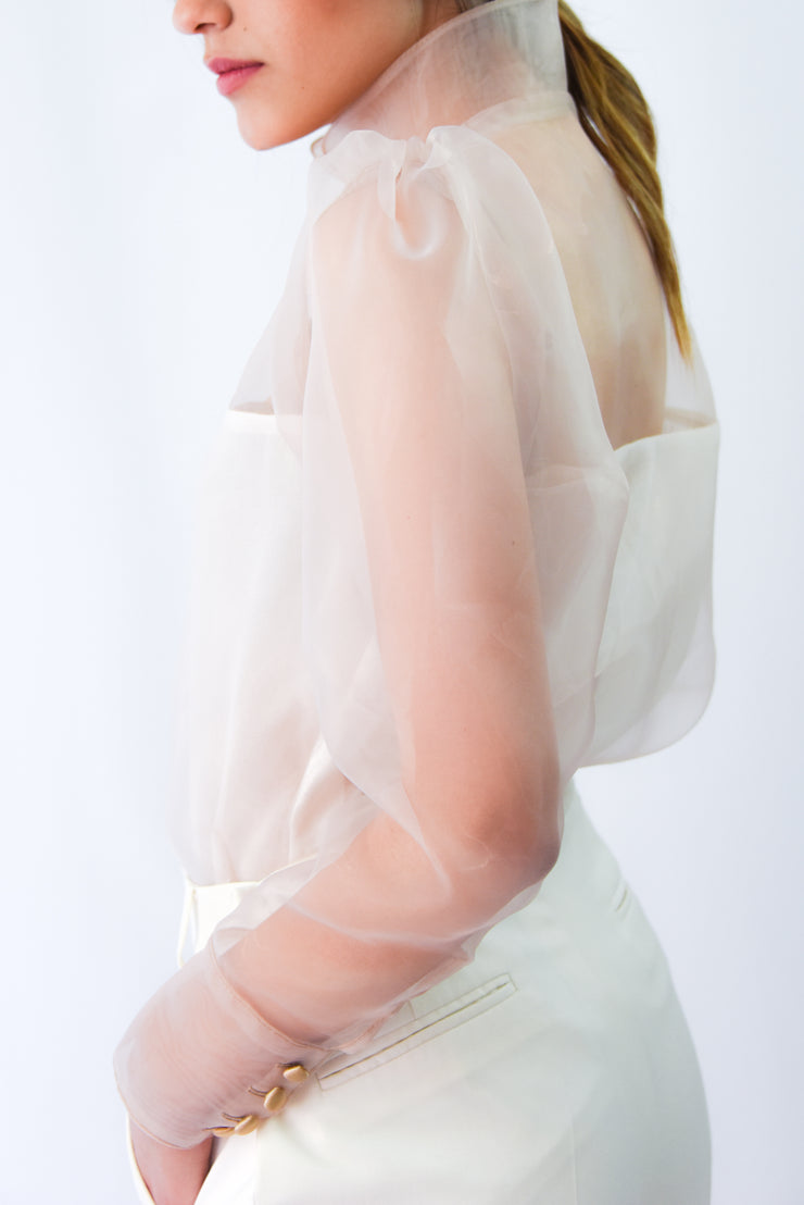 Mathilda Nude Organza Blouse