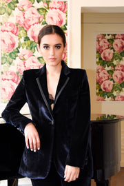 HER Dark Blue Velvet Blazer (Sold Out)